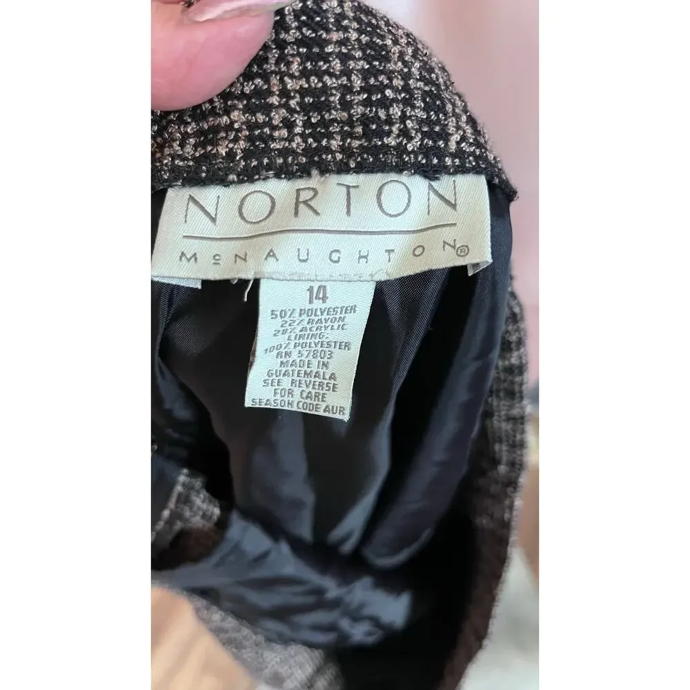 Norton McNaughton Vintage New With Tags Tweed Pencil Skirt Career Closet Staple